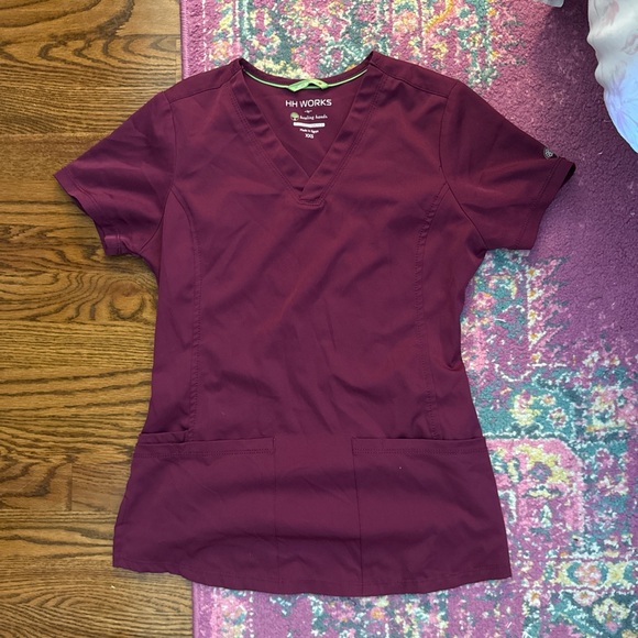 Healing Hands Maroon Scrub Set - Picture 2 of 6